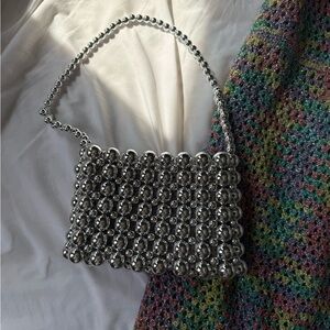 Silver Beaded Bag